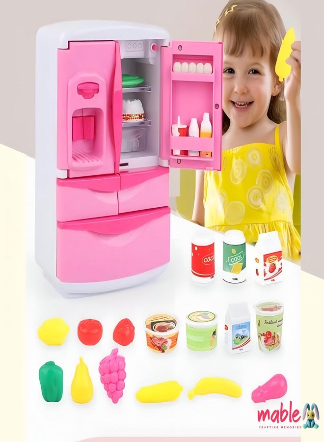 MABLE Mini Fridge Toy for Kids with Lights, Music & Ice Dispenser | Pretend Kitchen Appliance for Boys & Girls | Role Play Toy for 3+ Year Olds - Image 5